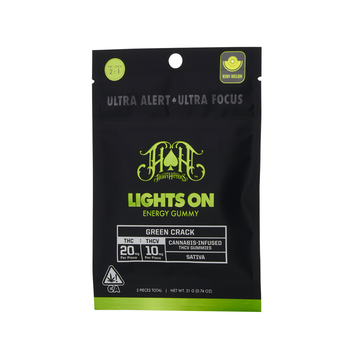 Green Crack Lights On Energy Gummies | 100mg THC - 50mg THCV
