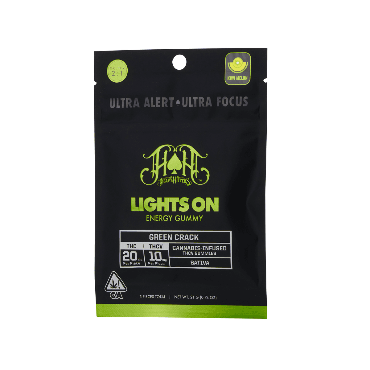 Green Crack Lights On Energy Gummies | 100mg THC - 50mg THCV